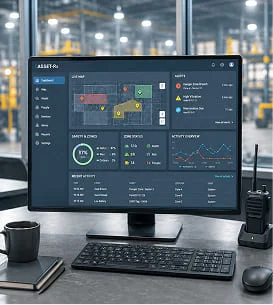 ASSET-Rx operations dashboard on a desktop monitor