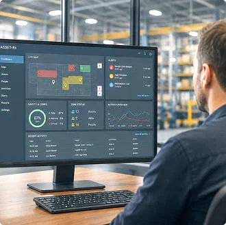Operator viewing the live ASSET-Rx 2D site map on a monitor