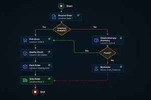 ASSET-Rx Workflow Studio simulation view with a decision flow