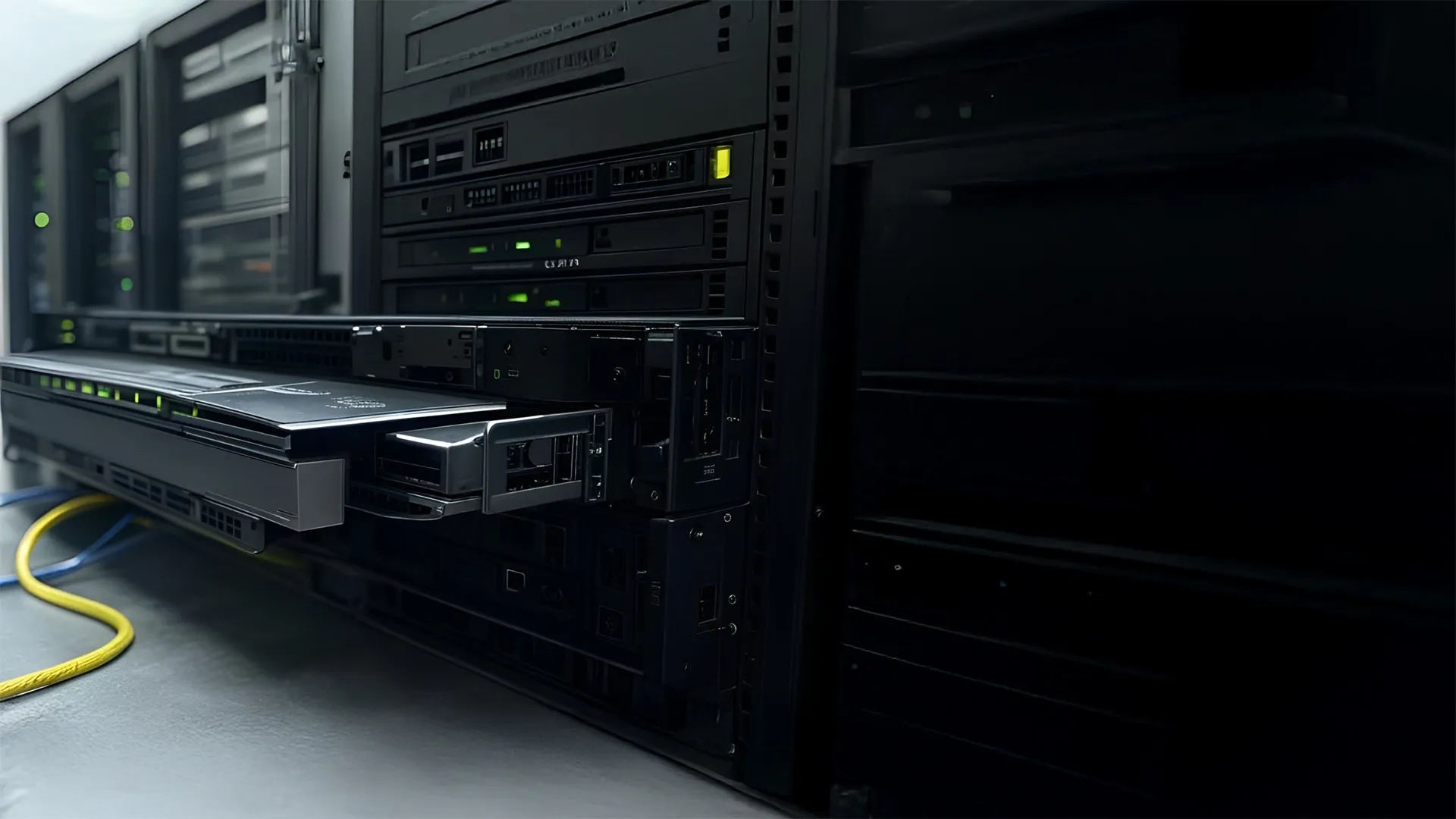 Rack-mounted industrial computing and network hardware in a CRATUS engineering lab