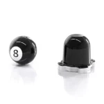 Hesai JT16 ultra-compact LiDAR sensor with glossy black dome design and aluminum mounting bracket shown next to billiard ball for size comparison, demonstrating miniature 199g form factor