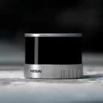 Hesai XT32 32-channel 360-degree LiDAR sensor on industrial surface, high-precision mid-range mapping and survey-grade autonomous navigation sensor
