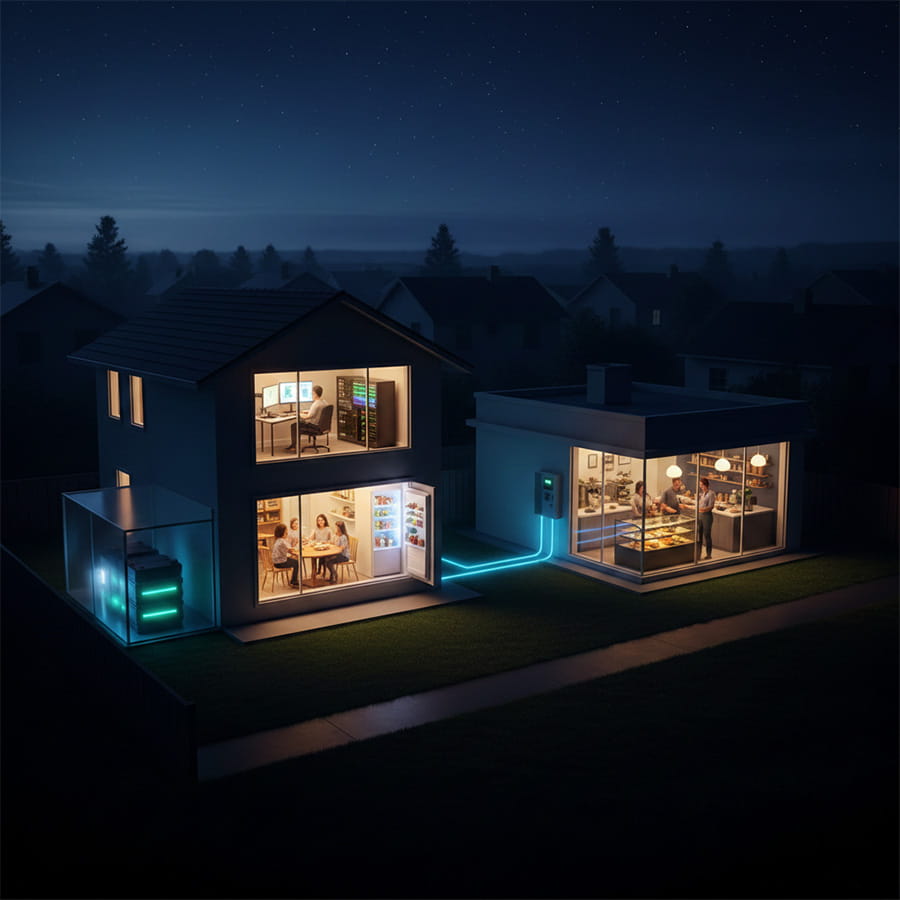 Intercal8 hybrid inverter installed in residential home for solar energy independence and backup power