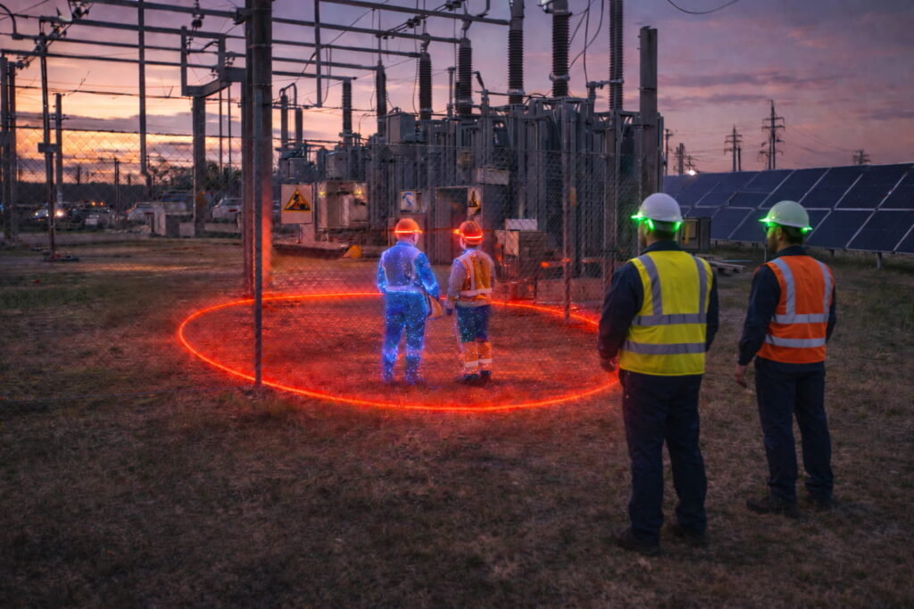 PPE location awareness system detecting workers entering danger zones with real-time alerts