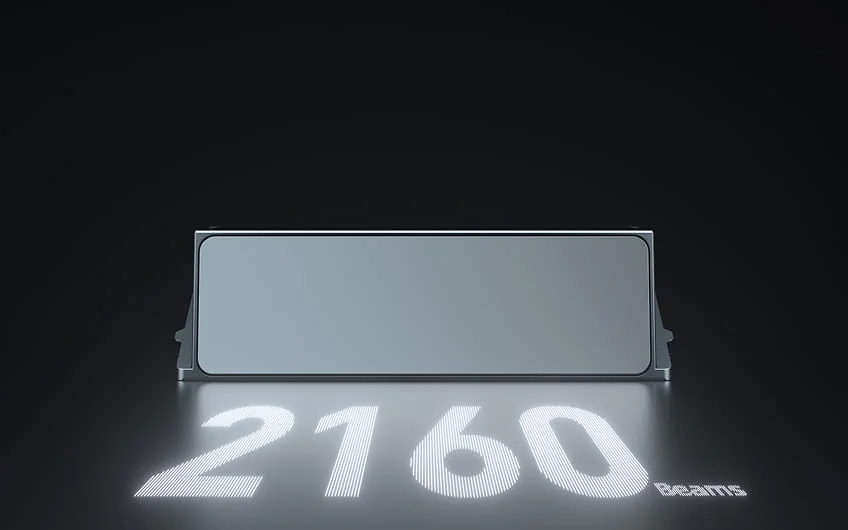 RoboSense EM4 digital LiDAR illuminating the figure 2160, its beam count