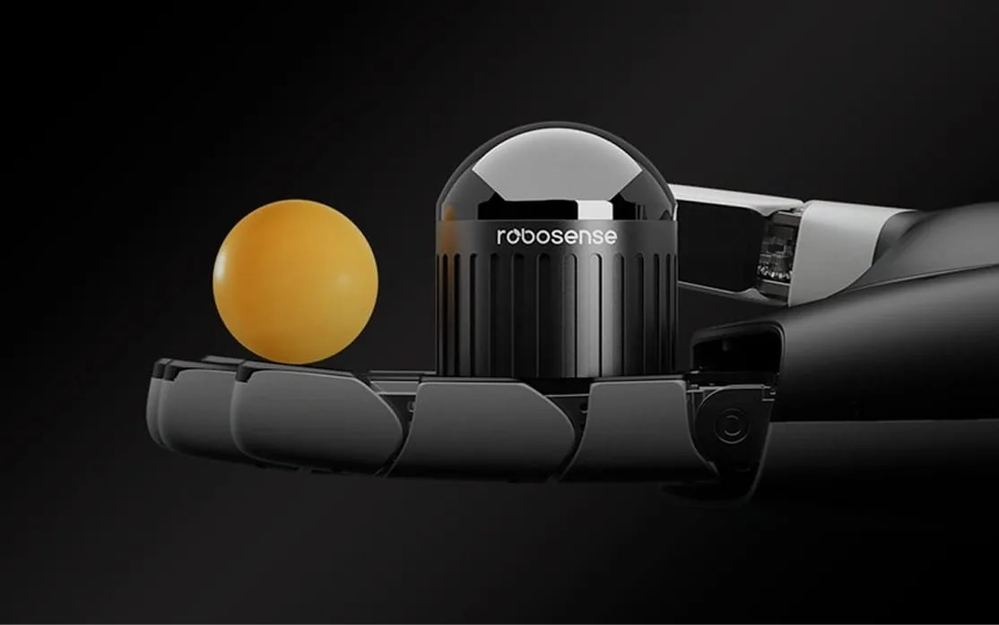 RoboSense Airy at 60 by 63 millimetres and under 240 grams compared in size to a ping-pong ball