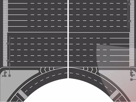 Unprotected left turn scenario with cross traffic detected at 20 metres by the RoboSense E1