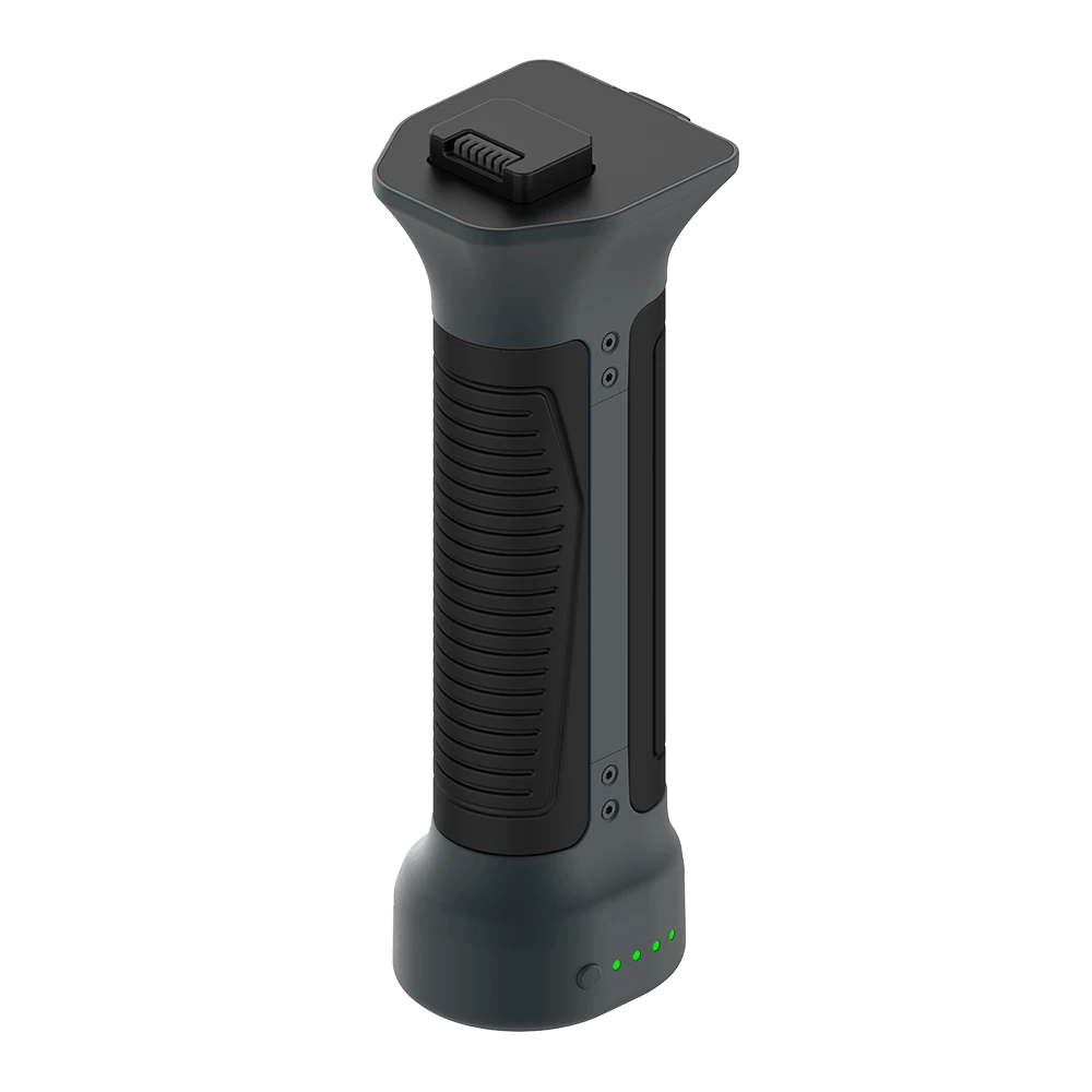 SX BAT battery for SXMCA handheld LiDAR scanners, angled view showing the top mounting connector