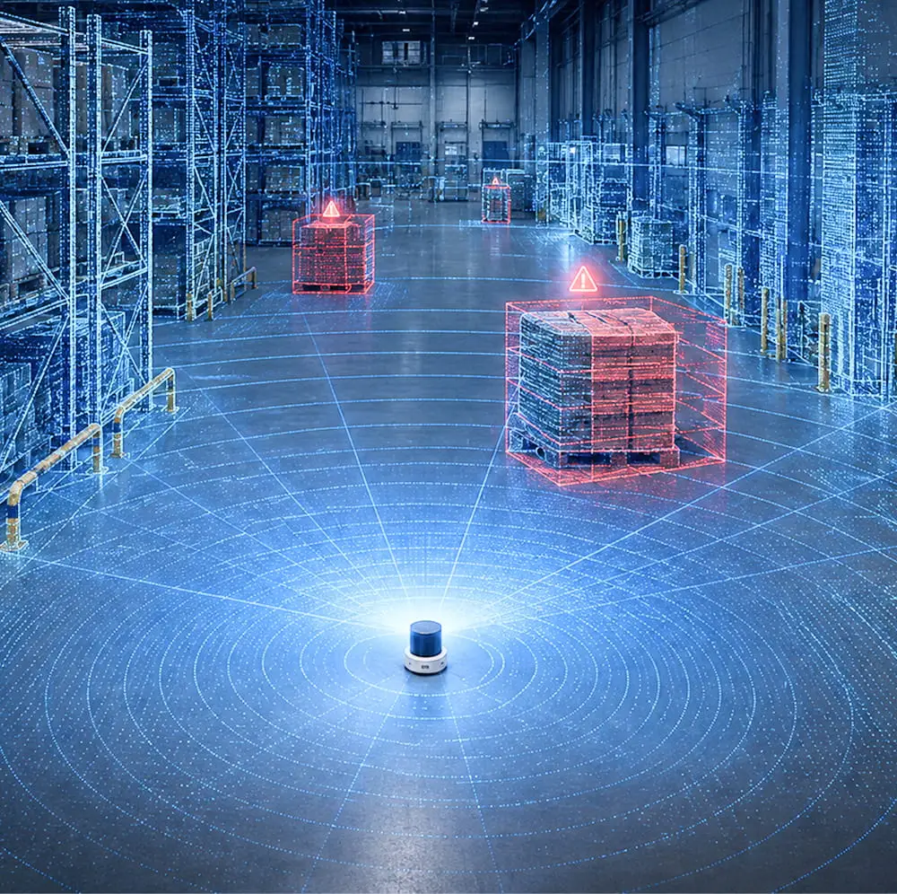 SXC01 application — security patrol robot scanning surroundings