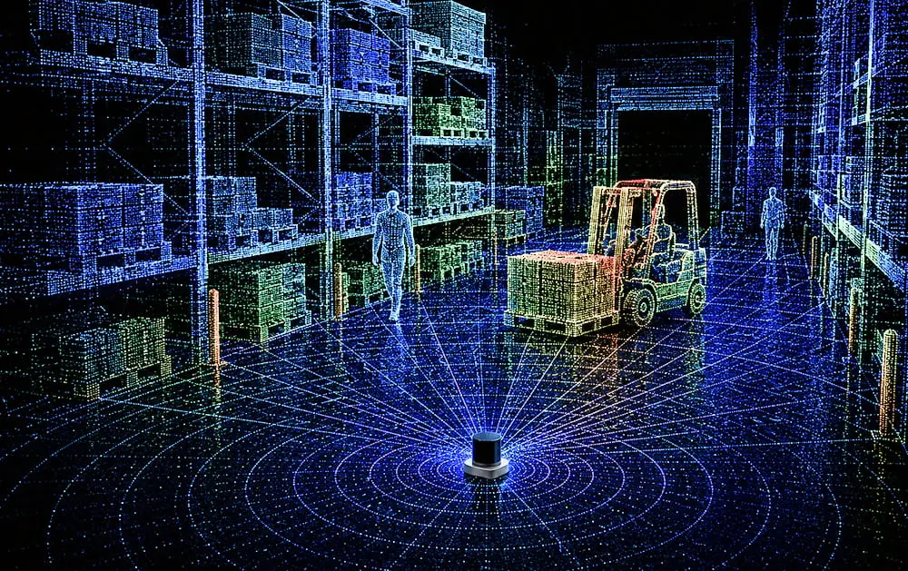 High precision LiDAR point cloud mapping of a warehouse