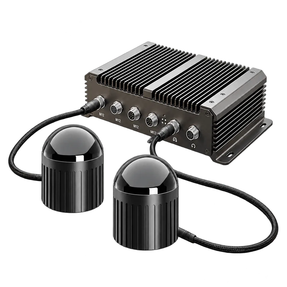 Cratus Technology VMS-HS096 LiDAR volume measurement system with two dome LiDAR sensors and an industrial edge processing unit