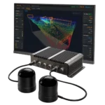 Cratus Technology VMS-HS128 LiDAR volume measurement system with two 128-channel dome sensors, edge processing unit and real-time 3D point cloud monitoring dashboard